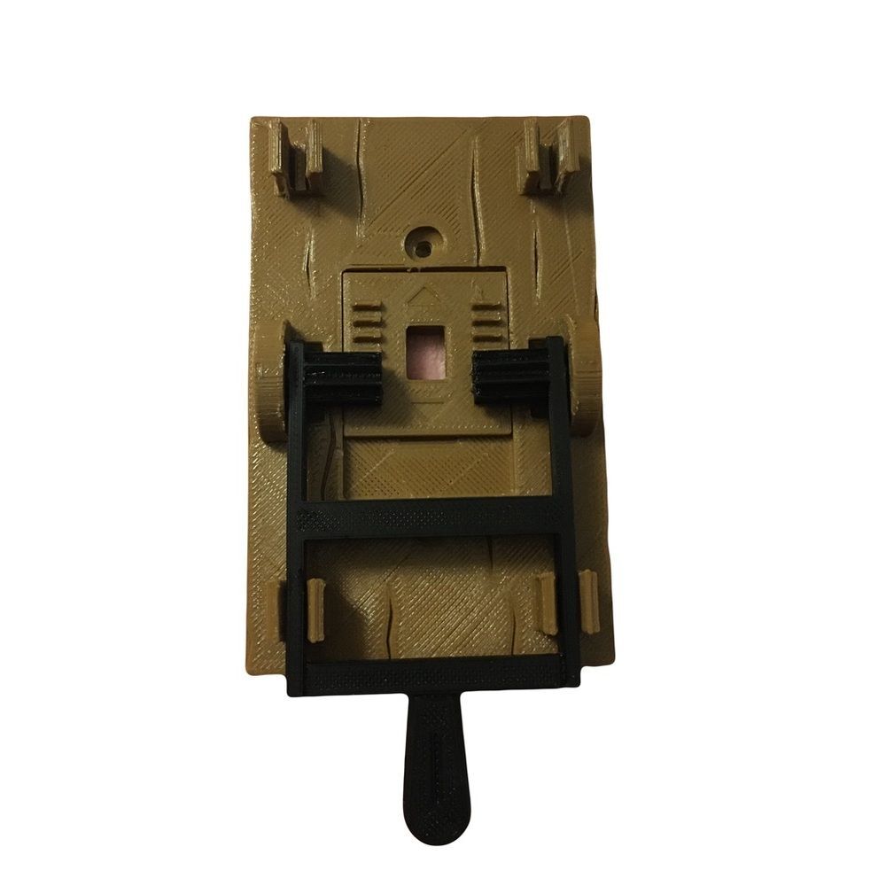 Light switch in the shape of an old school wooden light functional switch lever